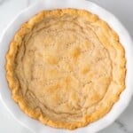 overhead photo of a blind baked pie crust - 11