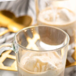 Pinterest graphic for Affogato recipe. Text says, "the best Affogato recipe simplejoy.com." Image shows a mug of Affogato.