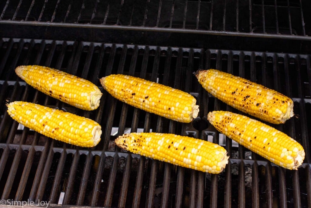 Grilled Corn cooking on the grill