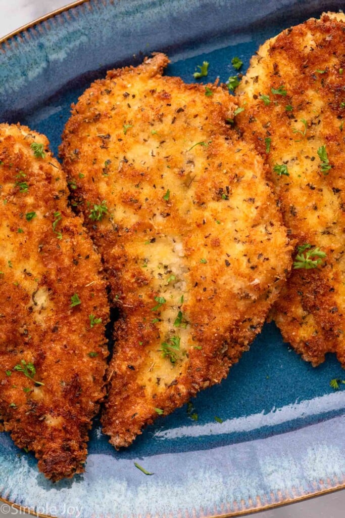 close up of Parmesan Crusted Chicken on a plate