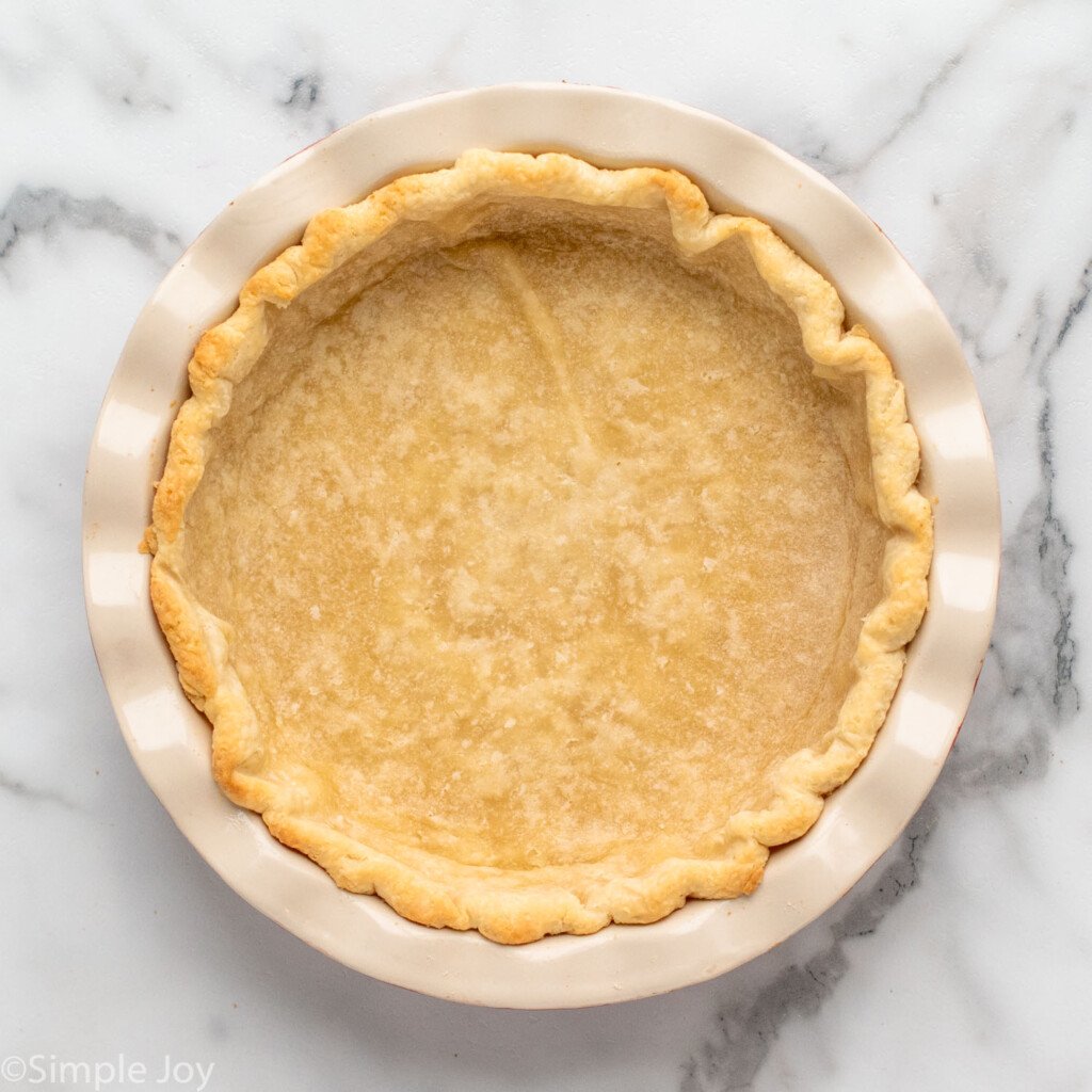 Overhead view of a pie crust for Chess Pie recipe