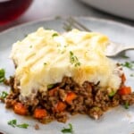 Piece of Shepard's Pie served on plate