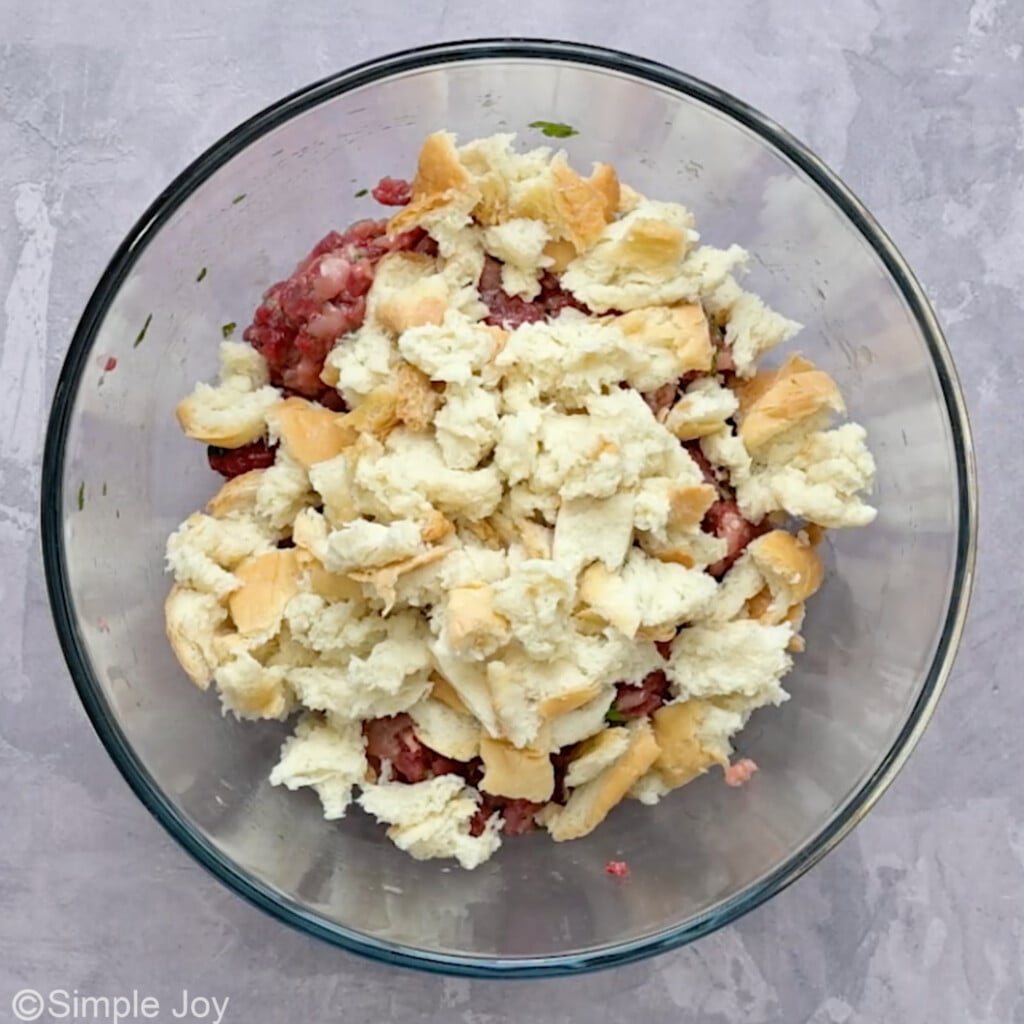 meat with a penned in a bowl