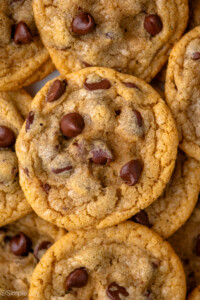 Close up view of Brown Butter Chocolate Chip Cookies - 13