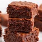 Side view of stack of Fudgy Brownies - 14