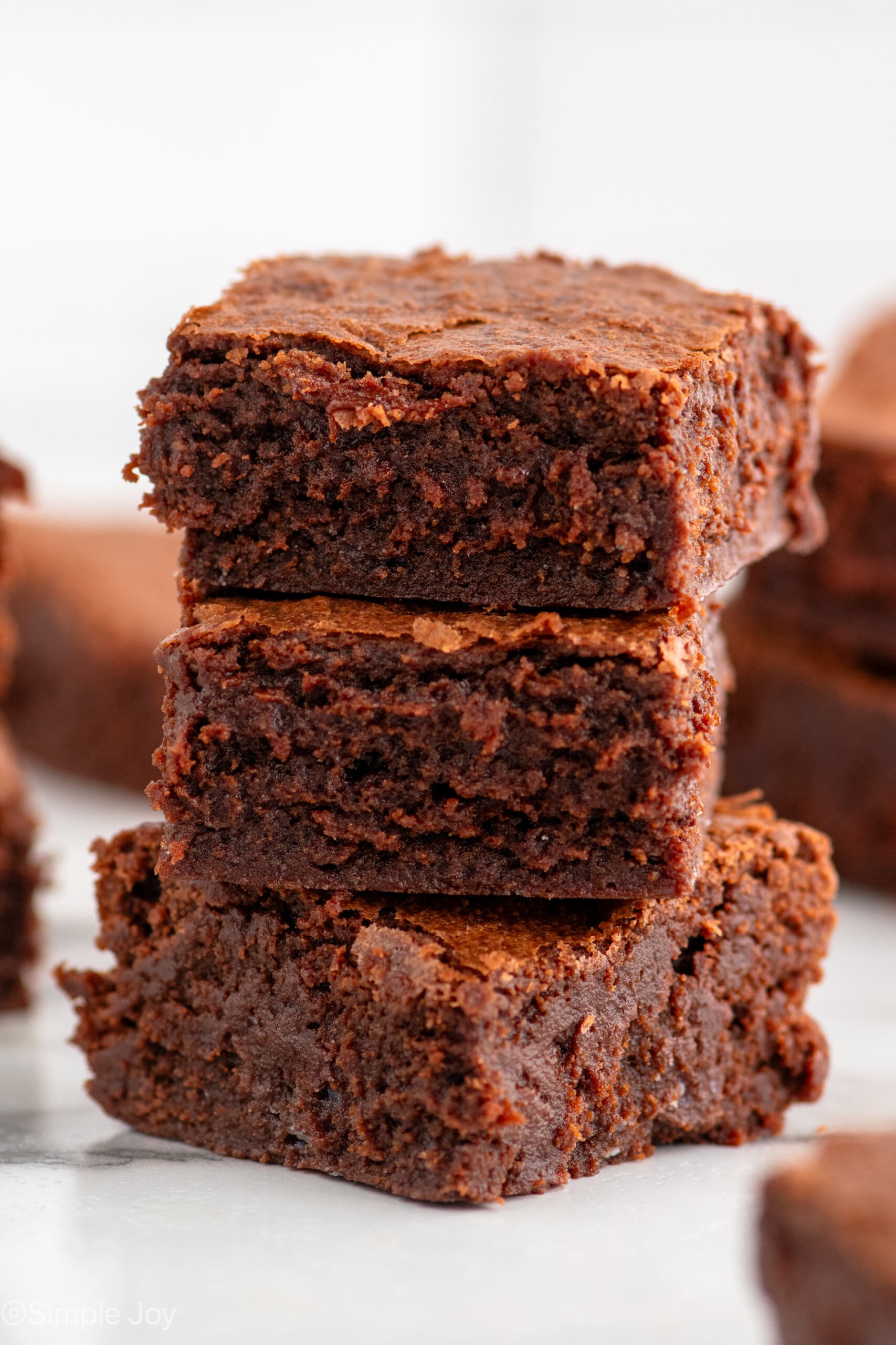 Side view of stack of Fudgy Brownies - 26