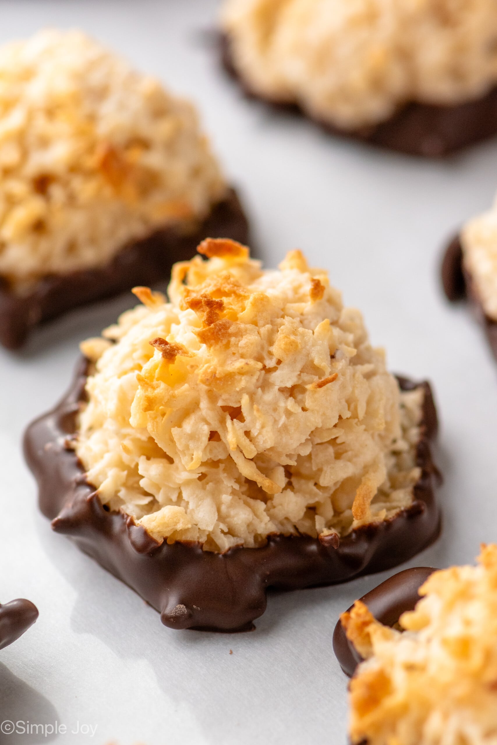 Close up view of Coconut Macaroons on baking sheet - 20