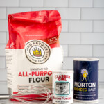 Ingredients for Self Rising Flour recipe on countertop