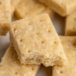 Close up of shortbread cookies