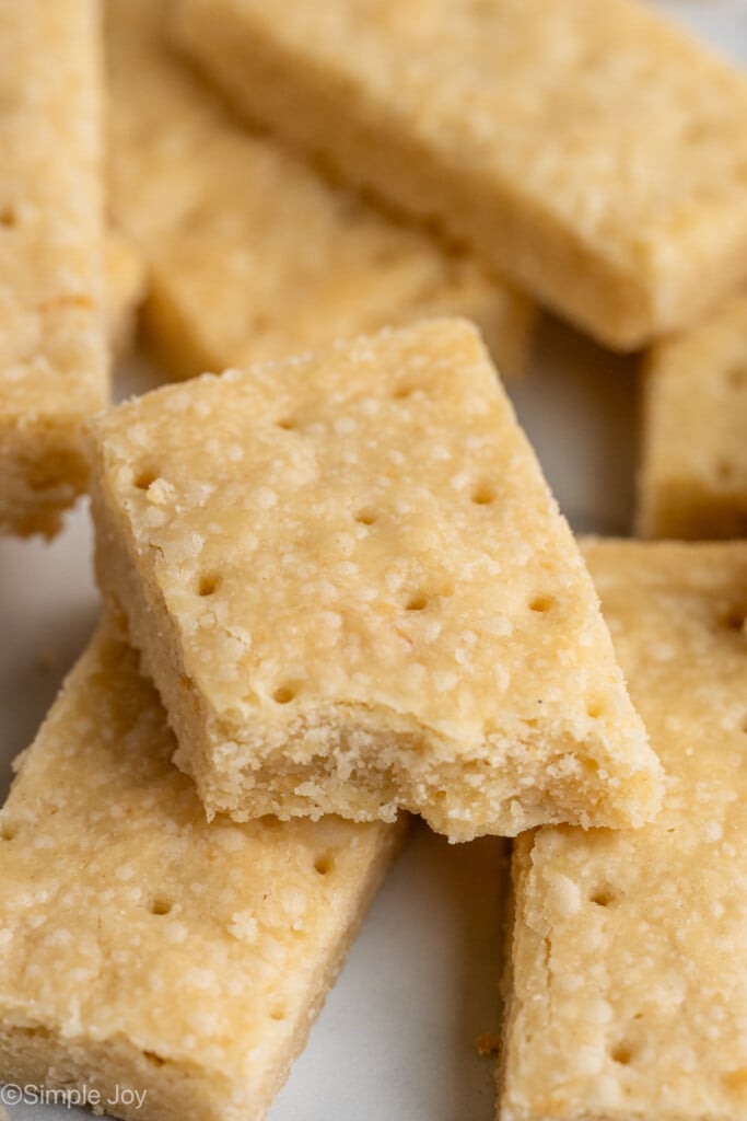 Close up of shortbread cookies