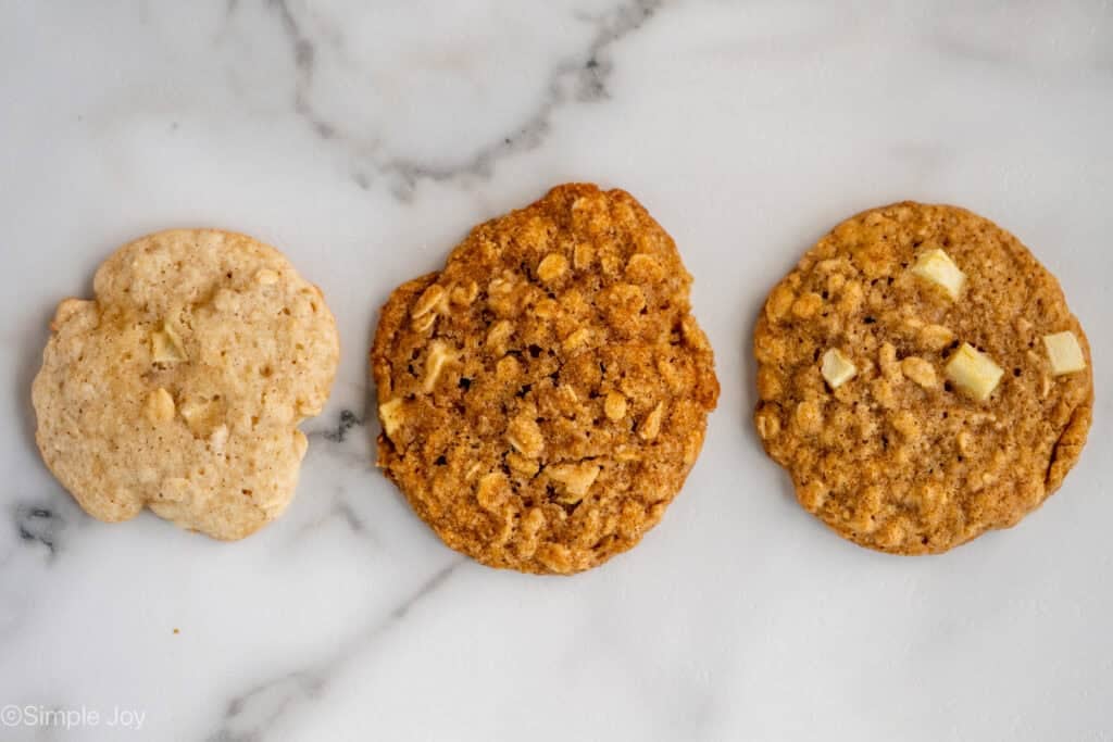 Overhead of apple cookies
