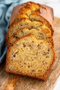 sliced banana bread