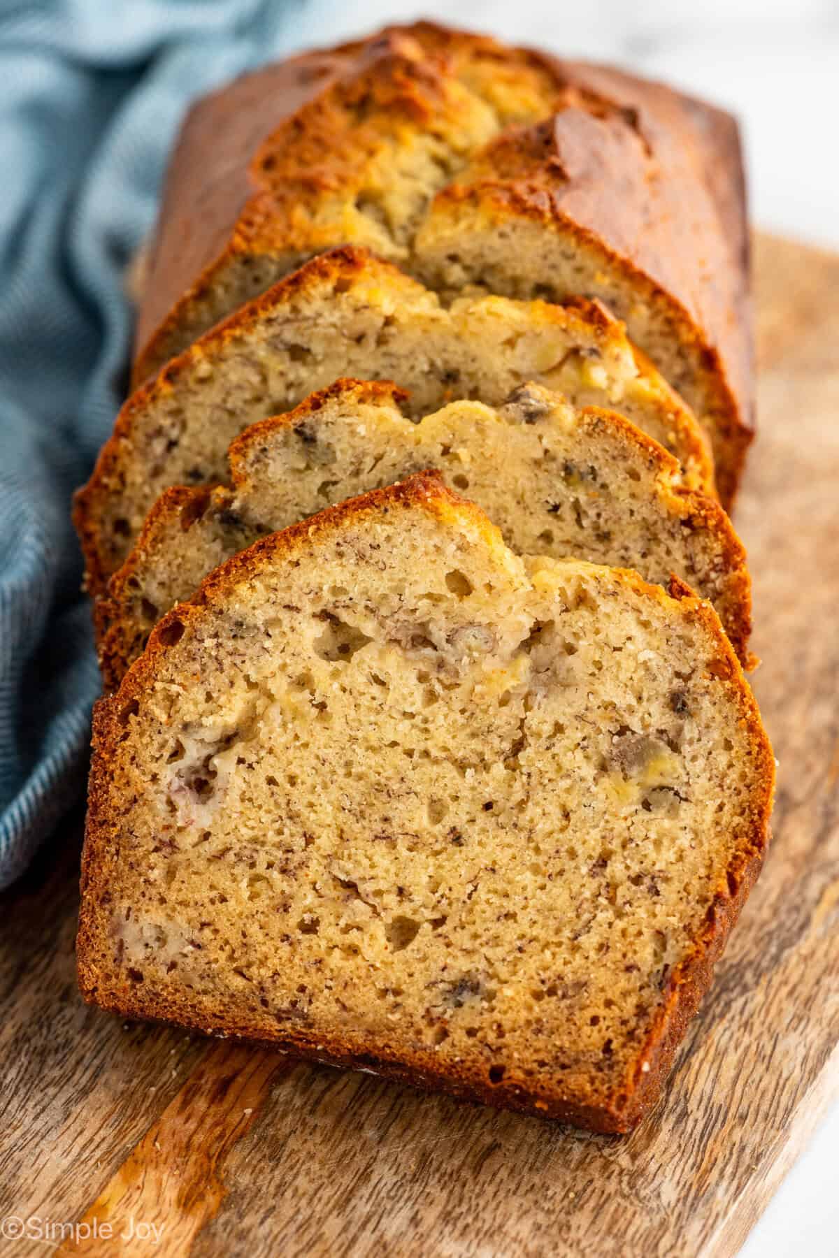 sliced banana bread