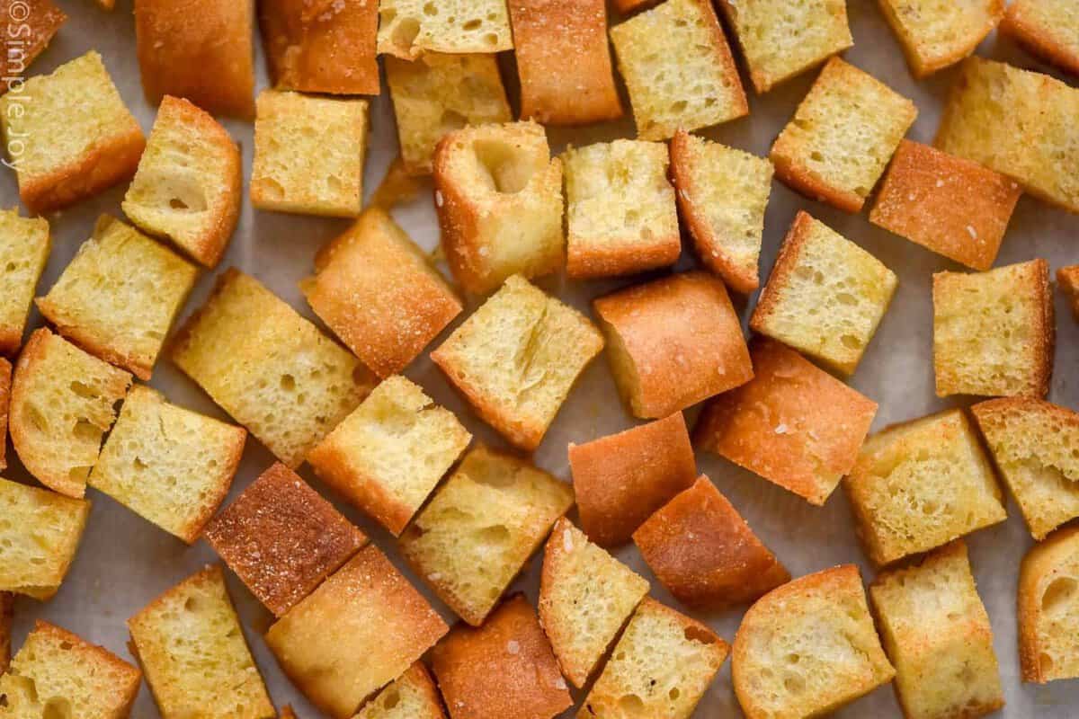 Overhead photo of Croutons