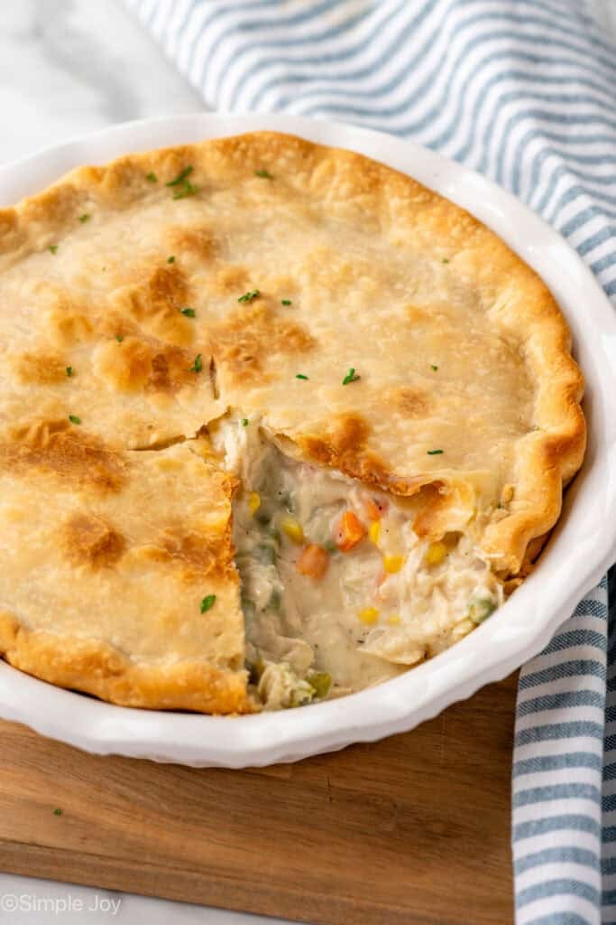 easy chicken pot pie in pie plate
